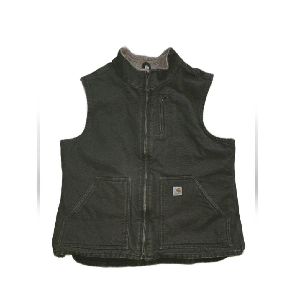 Carhartt Sandstone Sherpa-Lined Mock Neck Women's Vest Size L